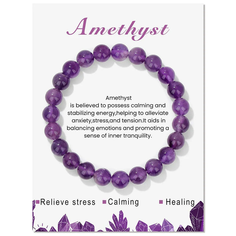 Armband für Damen | Natürliches Kristall | Heilende Energie | Stilvoll-Amethyst-Luzern Mode