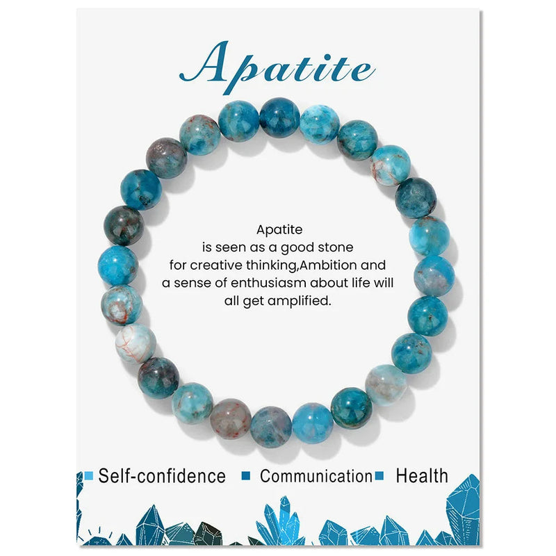 Armband für Damen | Natürliches Kristall | Heilende Energie | Stilvoll-Blauer Apatit-Luzern Mode