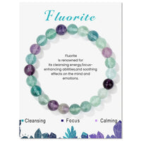 Armband für Damen | Natürliches Kristall | Heilende Energie | Stilvoll-Fluorit-Luzern Mode
