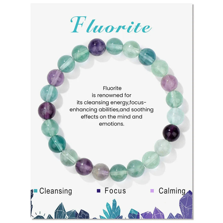 Armband für Damen | Natürliches Kristall | Heilende Energie | Stilvoll-Fluorit-Luzern Mode