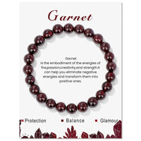 Armband für Damen | Natürliches Kristall | Heilende Energie | Stilvoll-Granat-Luzern Mode