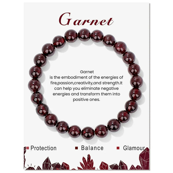 Armband für Damen | Natürliches Kristall | Heilende Energie | Stilvoll-Granat-Luzern Mode