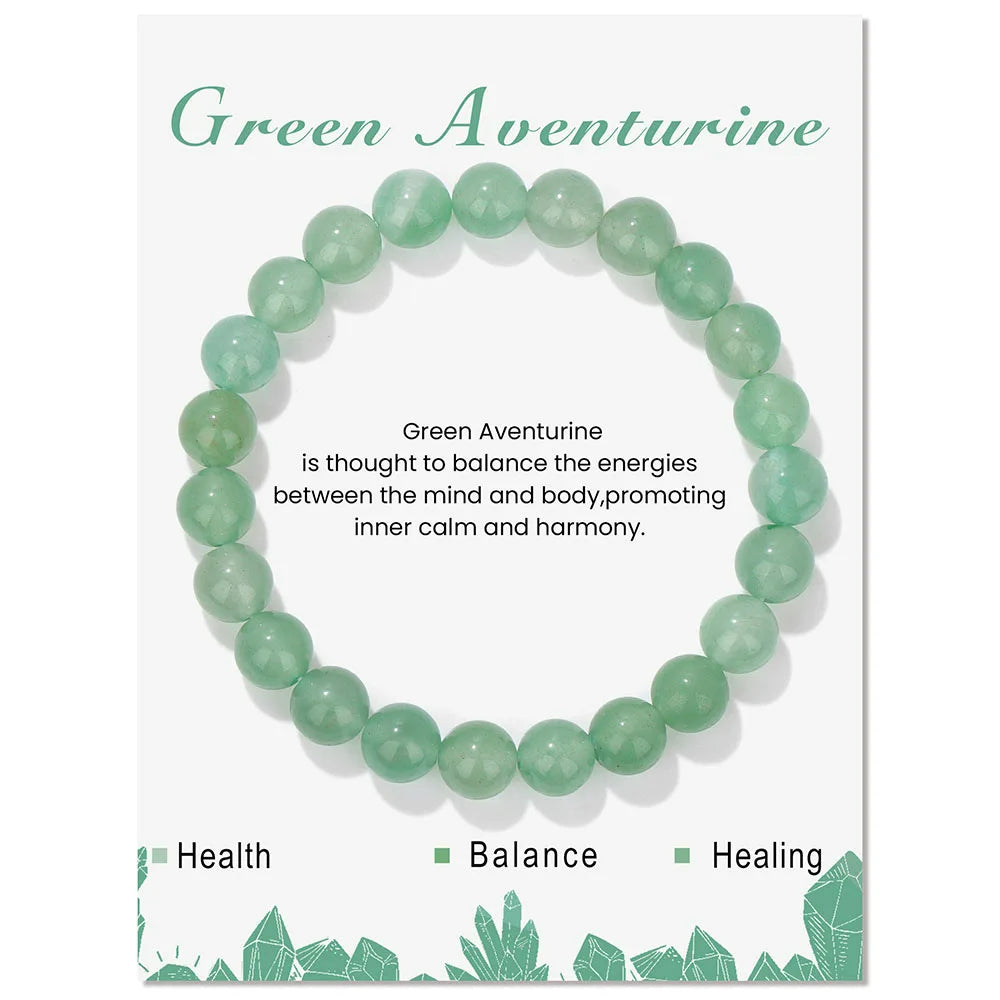 Armband für Damen | Natürliches Kristall | Heilende Energie | Stilvoll-Grüner Aventurin-Luzern Mode