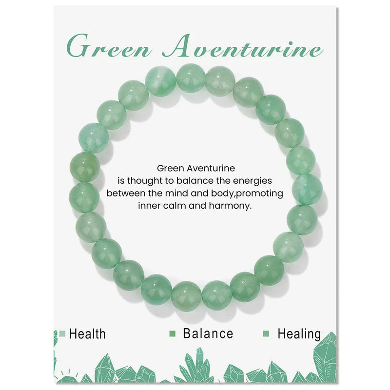 Armband für Damen | Natürliches Kristall | Heilende Energie | Stilvoll-Grüner Aventurin-Luzern Mode