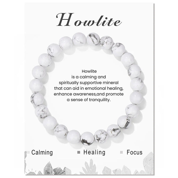 Armband für Damen | Natürliches Kristall | Heilende Energie | Stilvoll-Howlith-Luzern Mode