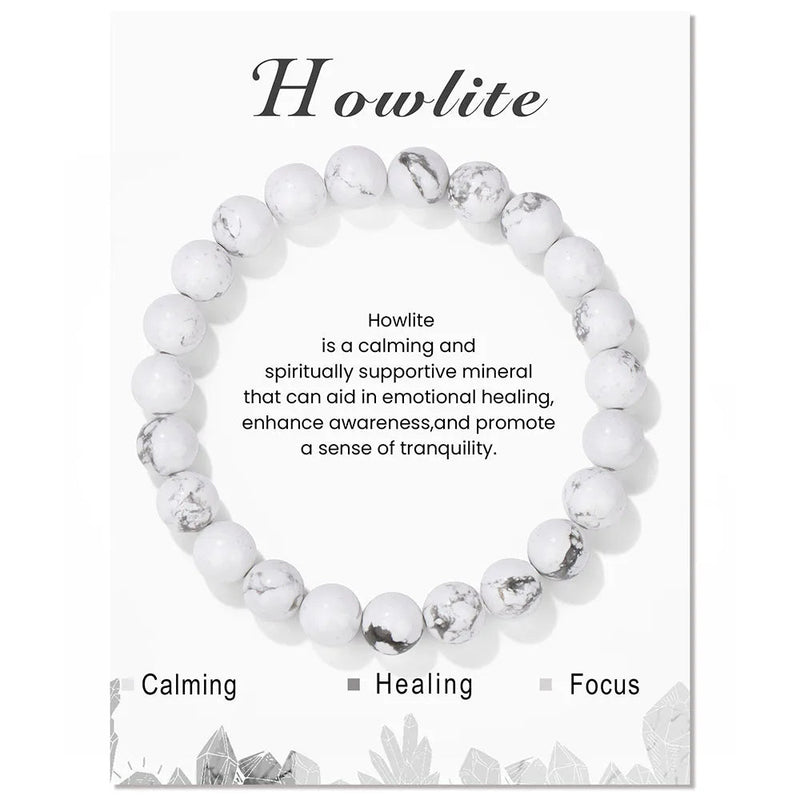 Armband für Damen | Natürliches Kristall | Heilende Energie | Stilvoll-Howlith-Luzern Mode