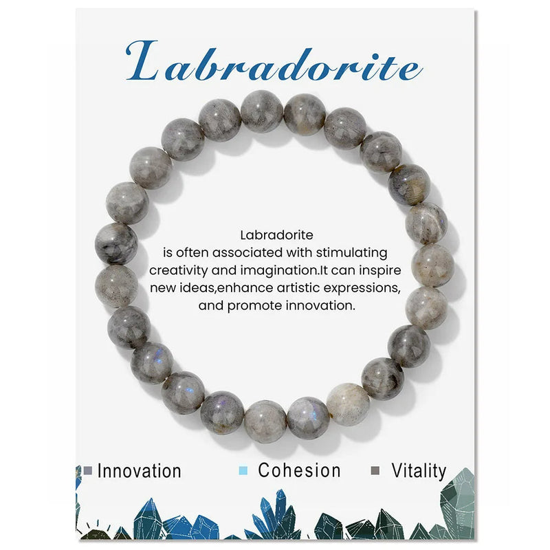 Armband für Damen | Natürliches Kristall | Heilende Energie | Stilvoll-Labradorit-Luzern Mode
