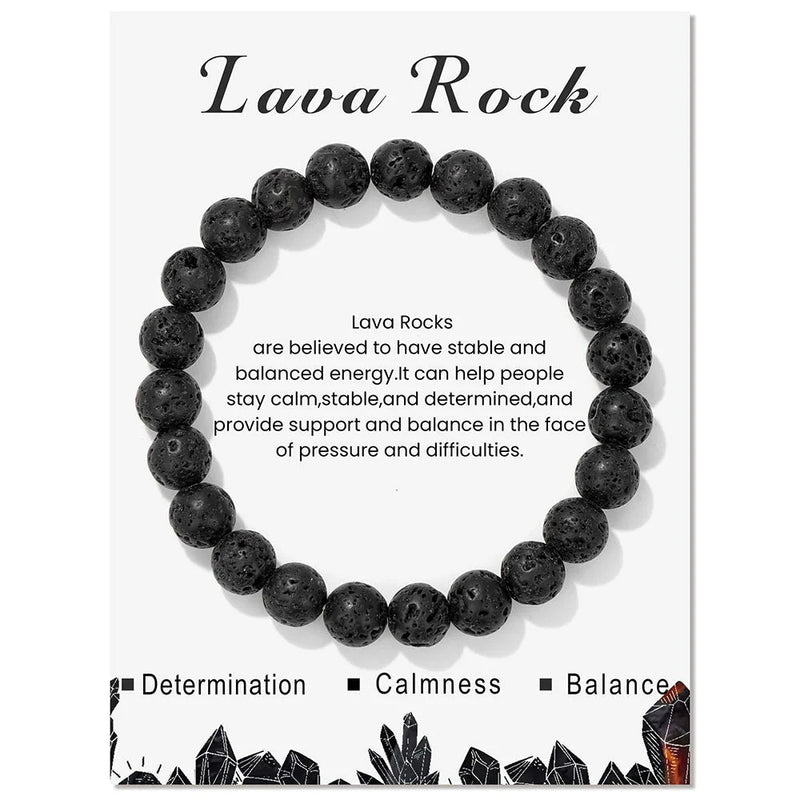 Armband für Damen | Natürliches Kristall | Heilende Energie | Stilvoll-Lavastein-Luzern Mode