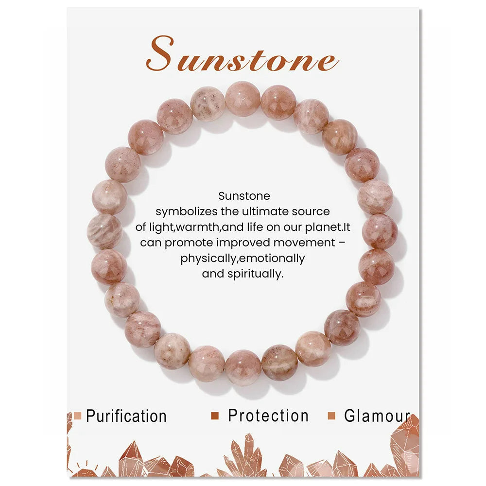 Armband für Damen | Natürliches Kristall | Heilende Energie | Stilvoll-Sonnenstein-Luzern Mode