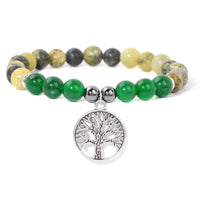 Armband für Damen | Natürliches Kristall | Lebensbaum | Stilvoll-Grüner Aventurin-Luzern Mode
