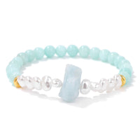Armband für Damen | Natürliche Kristallperlen | Elastisch | Stilvoll-Amazonit-Luzern Mode