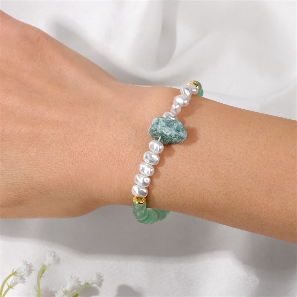 Armband für Damen | Natürliche Kristallperlen | Elastisch | Stilvoll-Luzern Mode