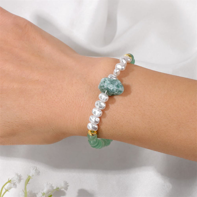 Armband für Damen | Natürliche Kristallperlen | Elastisch | Stilvoll-Luzern Mode