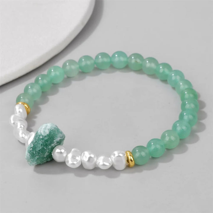 Armband für Damen | Natürliche Kristallperlen | Elastisch | Stilvoll-Luzern Mode