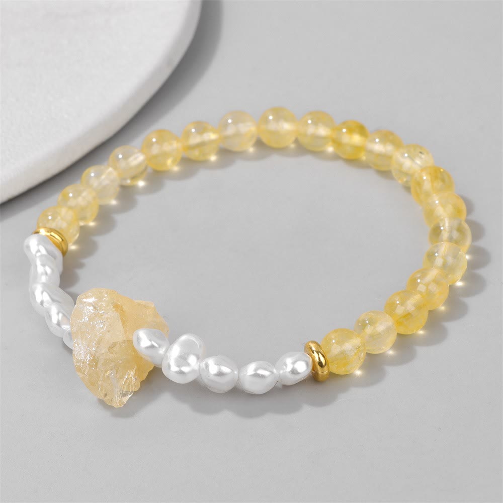 Armband für Damen | Natürliche Kristallperlen | Elastisch | Stilvoll-Luzern Mode