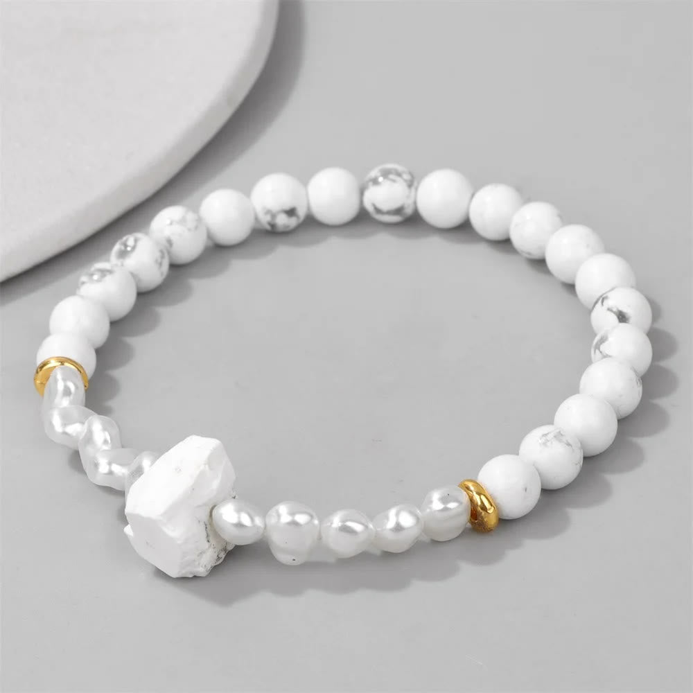 Armband für Damen | Natürliche Kristallperlen | Elastisch | Stilvoll-Luzern Mode