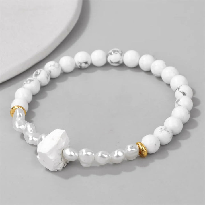 Armband für Damen | Natürliche Kristallperlen | Elastisch | Stilvoll-Luzern Mode