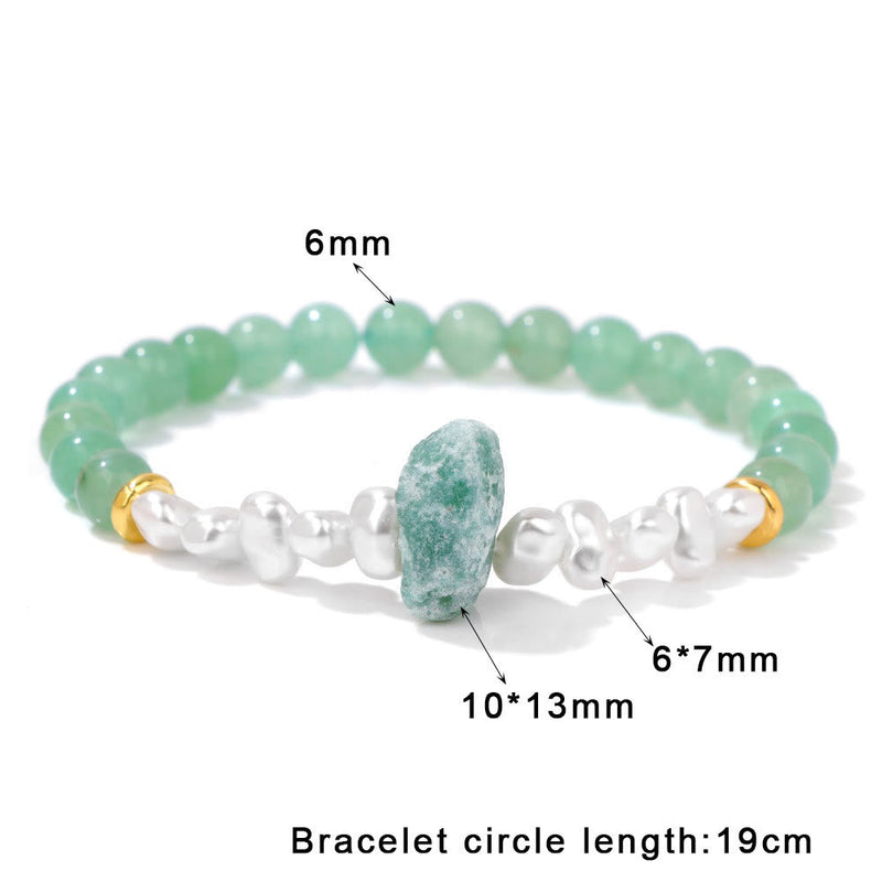 Armband für Damen | Natürliche Kristallperlen | Elastisch | Stilvoll-Luzern Mode