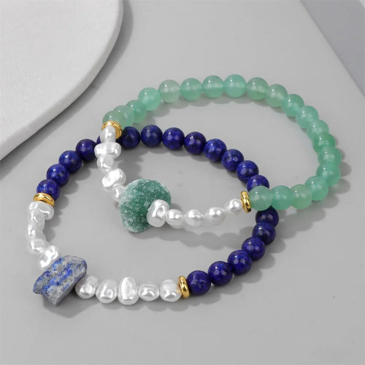 Armband für Damen | Natürliche Kristallperlen | Elastisch | Stilvoll-Luzern Mode