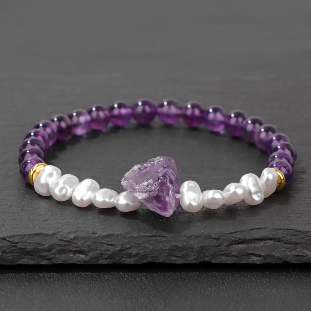 Armband für Damen | Natürliche Kristallperlen | Elastisch | Stilvoll-Luzern Mode