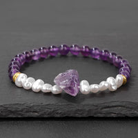 Armband für Damen | Natürliche Kristallperlen | Elastisch | Stilvoll-Luzern Mode