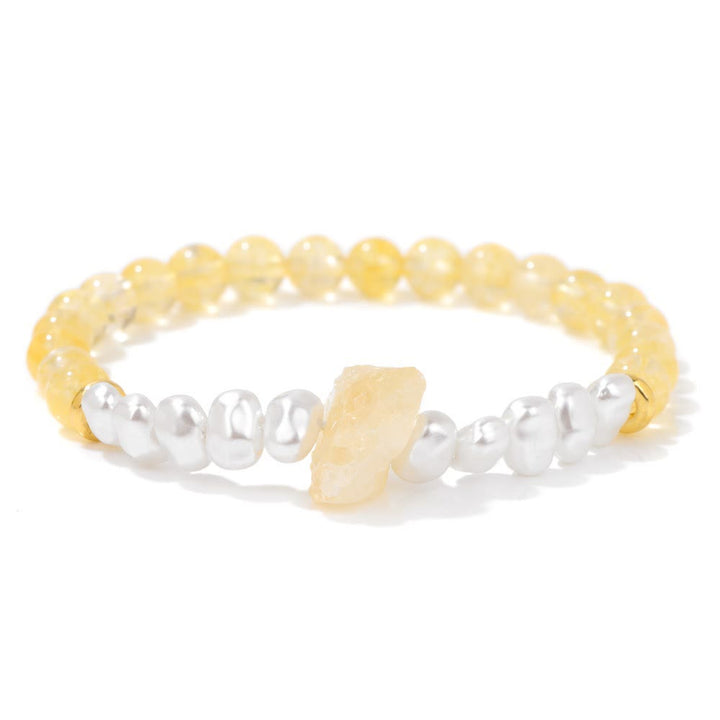 Armband für Damen | Natürliche Kristallperlen | Elastisch | Stilvoll-Citrin-Luzern Mode