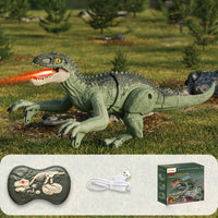 Spielzeug Dino | Ferngesteuert Lebensecht Interaktiv Nebel Effektvoll-Tyrannosaurus Rex 22cm - Grün-Luzern Mode