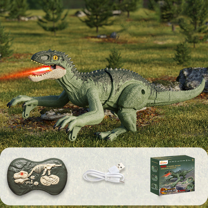 Spielzeug Dino | Ferngesteuert Lebensecht Interaktiv Nebel Effektvoll-Tyrannosaurus Rex 22cm - Grün-Luzern Mode