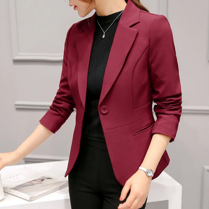 Eleganter Damenblazer für Büro und Freizeit - Modetrend 2023-Bordeauxrot-S-Luzern Mode