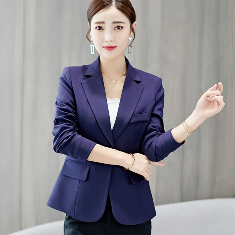 Eleganter Damenblazer für Büro und Freizeit - Modetrend 2023-Dunkelblau-S-Luzern Mode