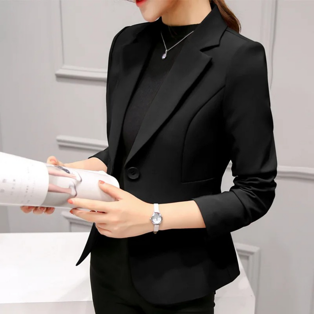 Eleganter Damenblazer für Büro und Freizeit - Modetrend 2023-Schwarz-S-Luzern Mode