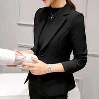 Eleganter Damenblazer für Büro und Freizeit - Modetrend 2023-Schwarz-S-Luzern Mode