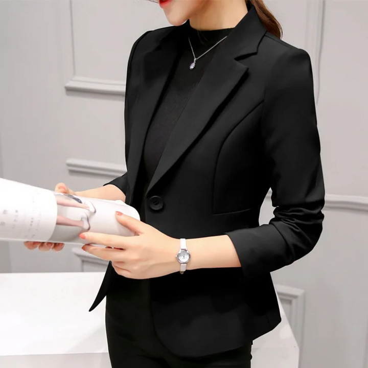 Eleganter Damenblazer für Büro und Freizeit - Modetrend 2023-Schwarz-S-Luzern Mode