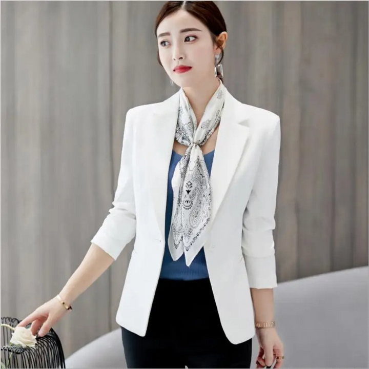 Eleganter Damenblazer für Büro und Freizeit - Modetrend 2023-Weiß-S-Luzern Mode