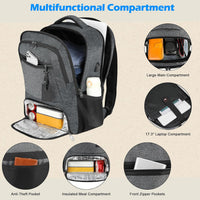 Wasserdichter Laptop- und Lunch-Rucksack mit USB-Anschluss – Multikompartiment-Reisetasche