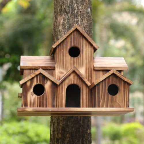 Funktionelles Holz-Nistkastenhaus für Gartenvögel – Nestora