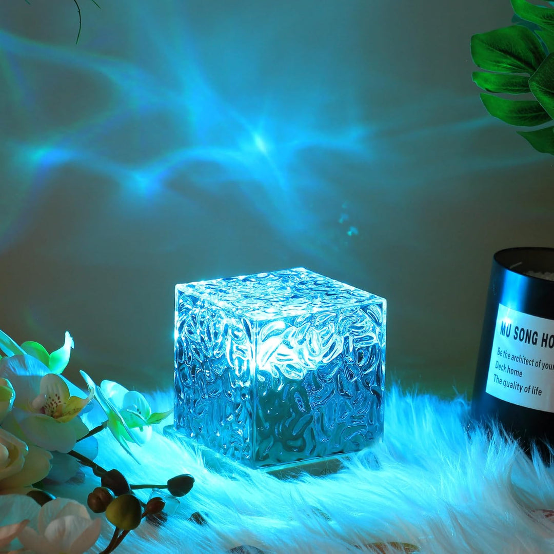 Prismalampe mit Nordlicht-Effekt | Würfel | Aufladbar | Mehrfarbig-Luzern Mode