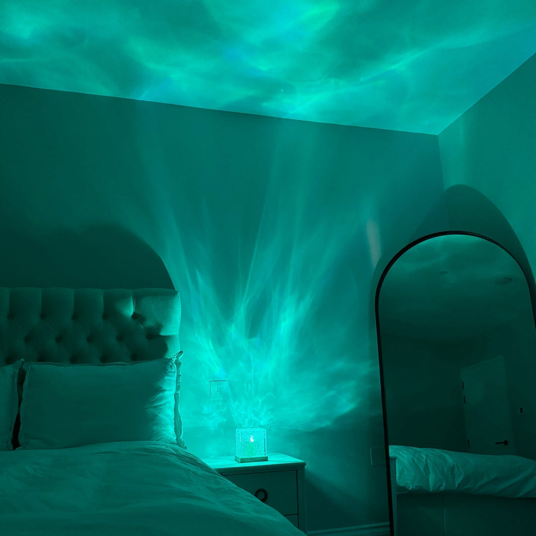 Prismalampe mit Nordlicht-Effekt | Würfel | Aufladbar | Mehrfarbig-Luzern Mode