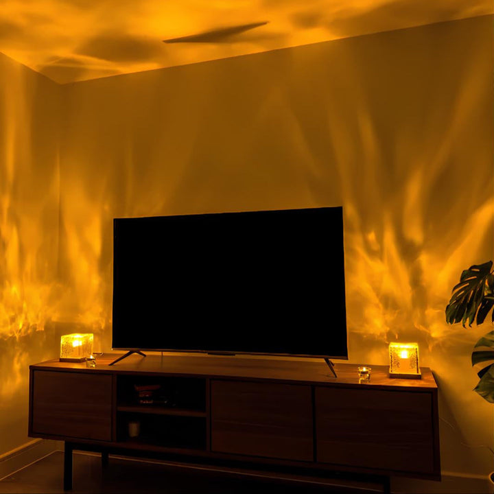 Prismalampe mit Nordlicht-Effekt | Würfel | Aufladbar | Mehrfarbig-Luzern Mode