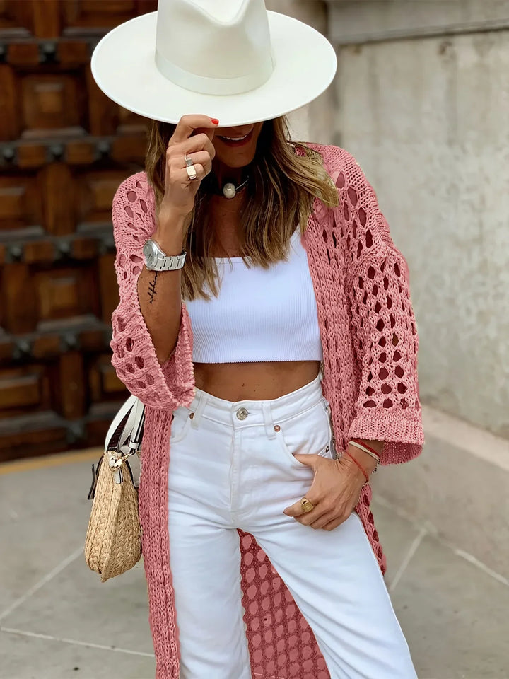 Boho Strickjacke Damen - Lässiger Häkel-Cardigan Outfit-Luzern Mode