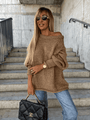 Locker gestrickter Damen Pullover mit Off-Shoulder Design – Amira