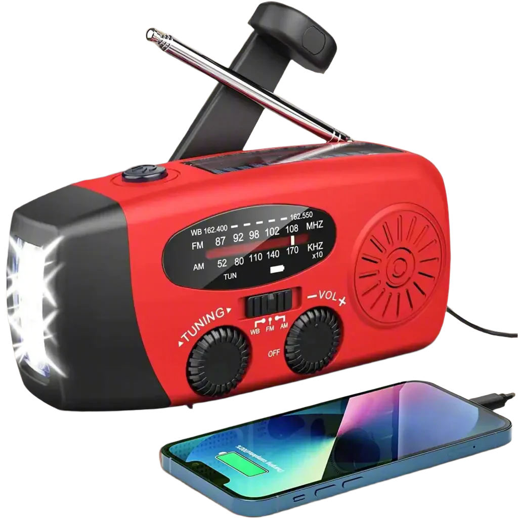 Notfallradio | Vielseitig Powerbank Taschenlampe USB-C Wetterstation Langlebig-Luzern Mode