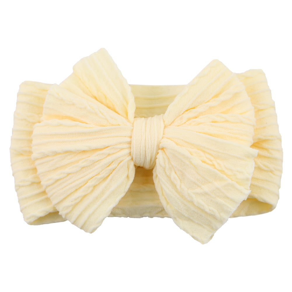 Baby Stirnband mit Schleife - Weiches Kopfband für Mädchen-Beige-Luzern Mode