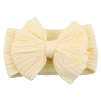 Baby Stirnband mit Schleife - Weiches Kopfband für Mädchen-Beige-Luzern Mode