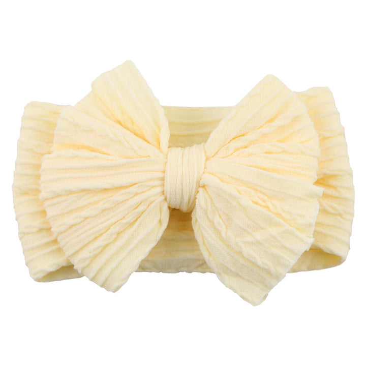 Baby Stirnband mit Schleife - Weiches Kopfband für Mädchen-Beige-Luzern Mode