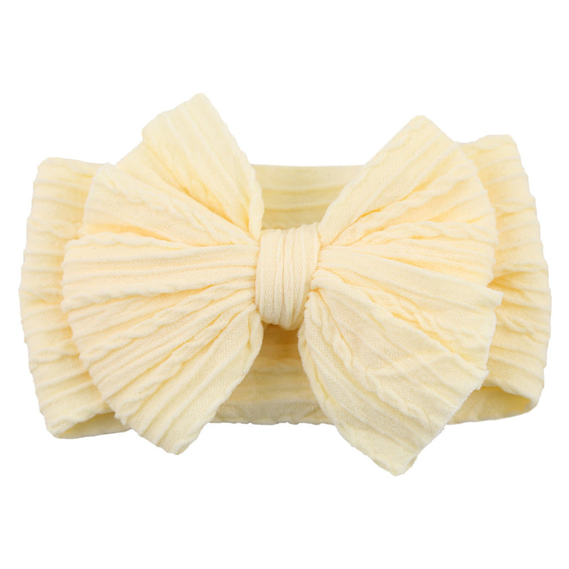 Baby Stirnband mit Schleife - Weiches Kopfband für Mädchen-Beige-Luzern Mode