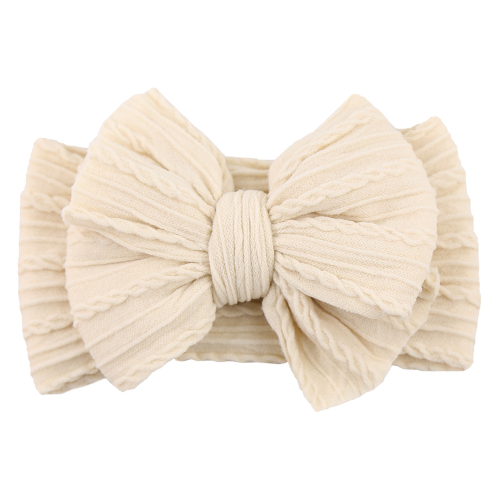 Baby Stirnband mit Schleife - Weiches Kopfband für Mädchen-Ivory-Luzern Mode
