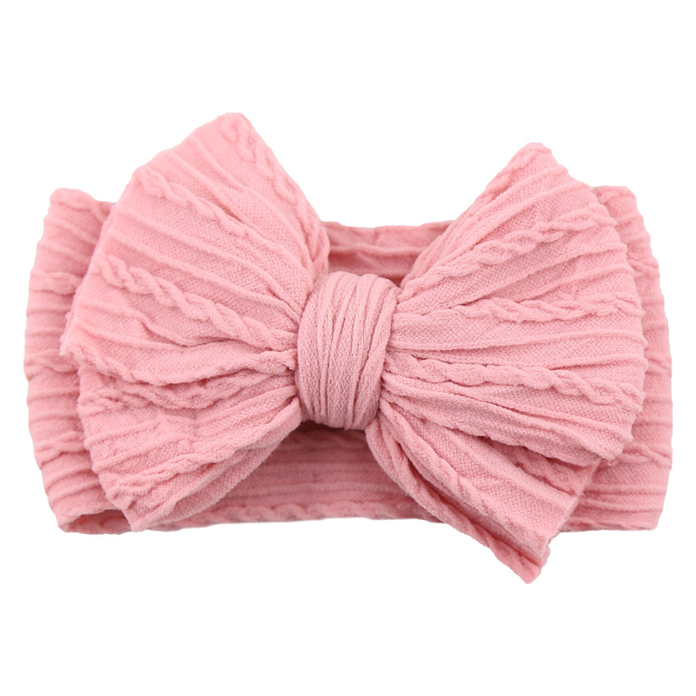 Baby Stirnband mit Schleife - Weiches Kopfband für Mädchen-Rosa-2-Luzern Mode