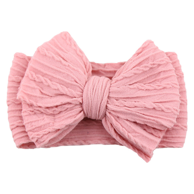 Baby Stirnband mit Schleife - Weiches Kopfband für Mädchen-Rosa-2-Luzern Mode