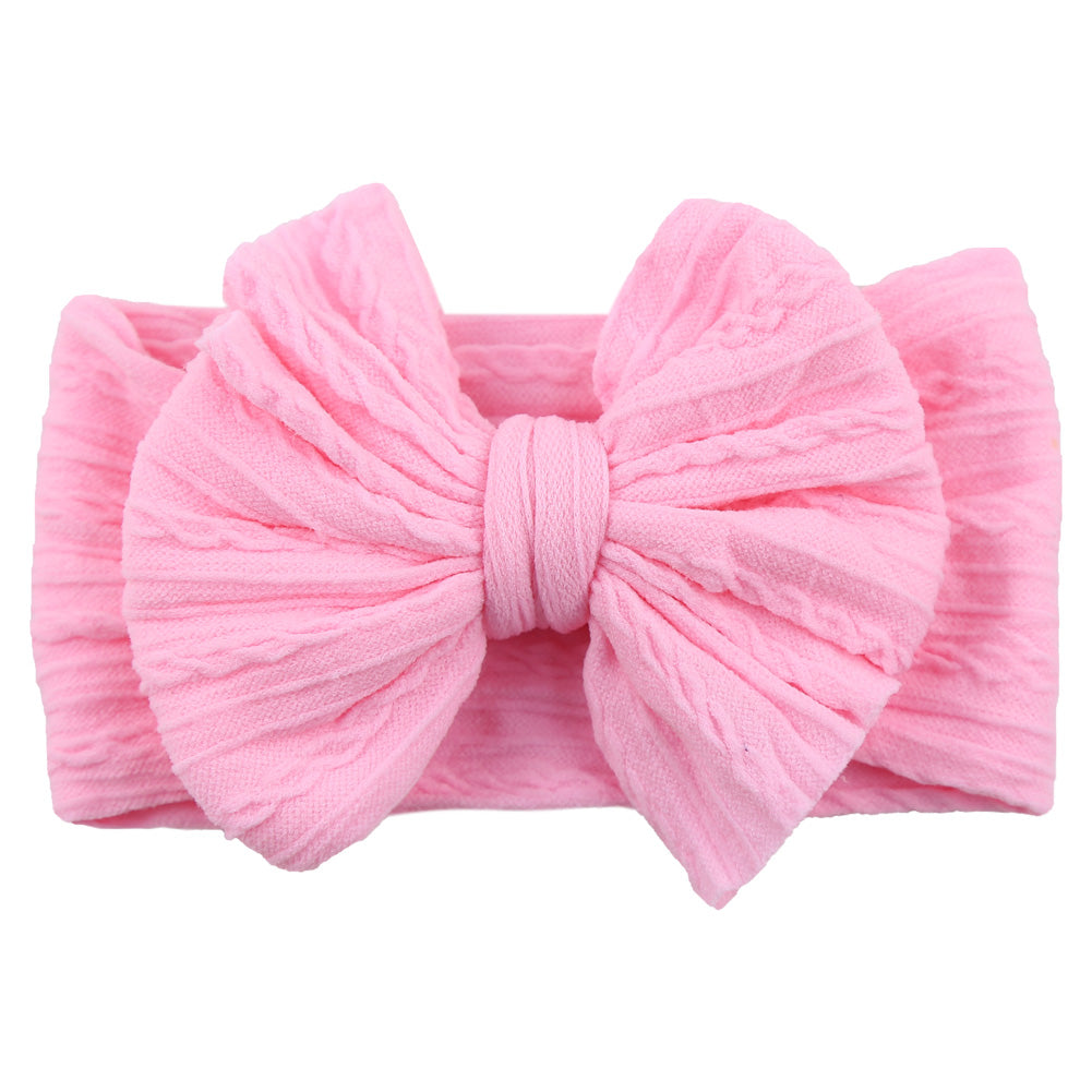 Baby Stirnband mit Schleife - Weiches Kopfband für Mädchen-Rosa-Luzern Mode